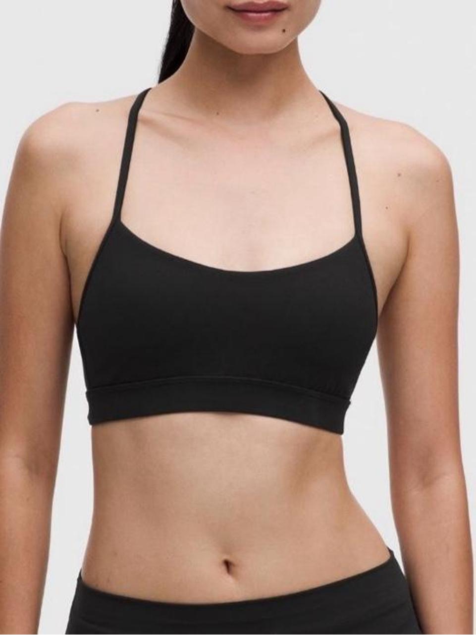 Lululemon Athletica Black Flow Y Nulu Bra. Light Support A-C Cup Size 6